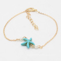 Shangjie OEM de verão Summer Turquoise Starfish Pearl Pearl Tornilixa Braclets Opal Tornozinhos Mini Corbotas de Coração